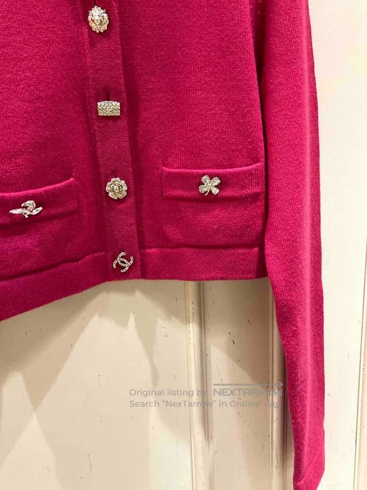 Chanel Chanel 22b Berry Colour Multi-Element Buckle Knitted Cardi Size XS / US 0-2 / IT 36-38 - 4 Thumbnail