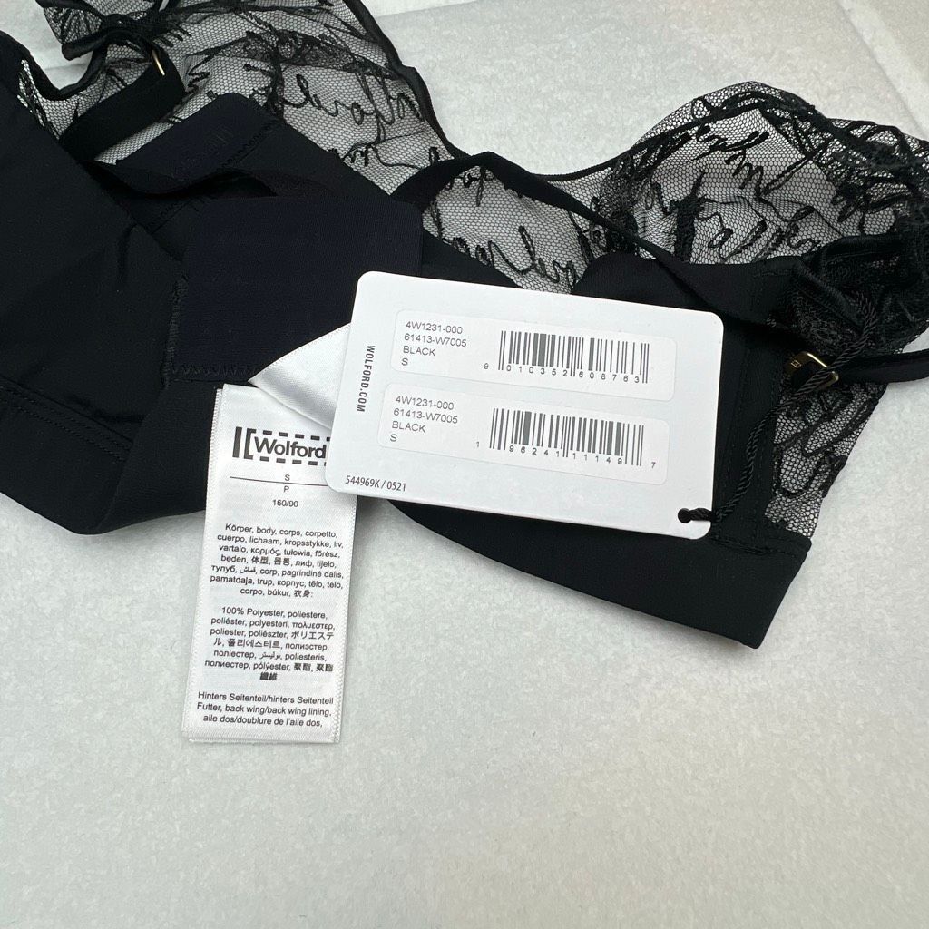 Wolford NWT Wolford Obsessed Skin Black Bra Sheer Mesh Top S Small Size ONE SIZE - 13 Thumbnail