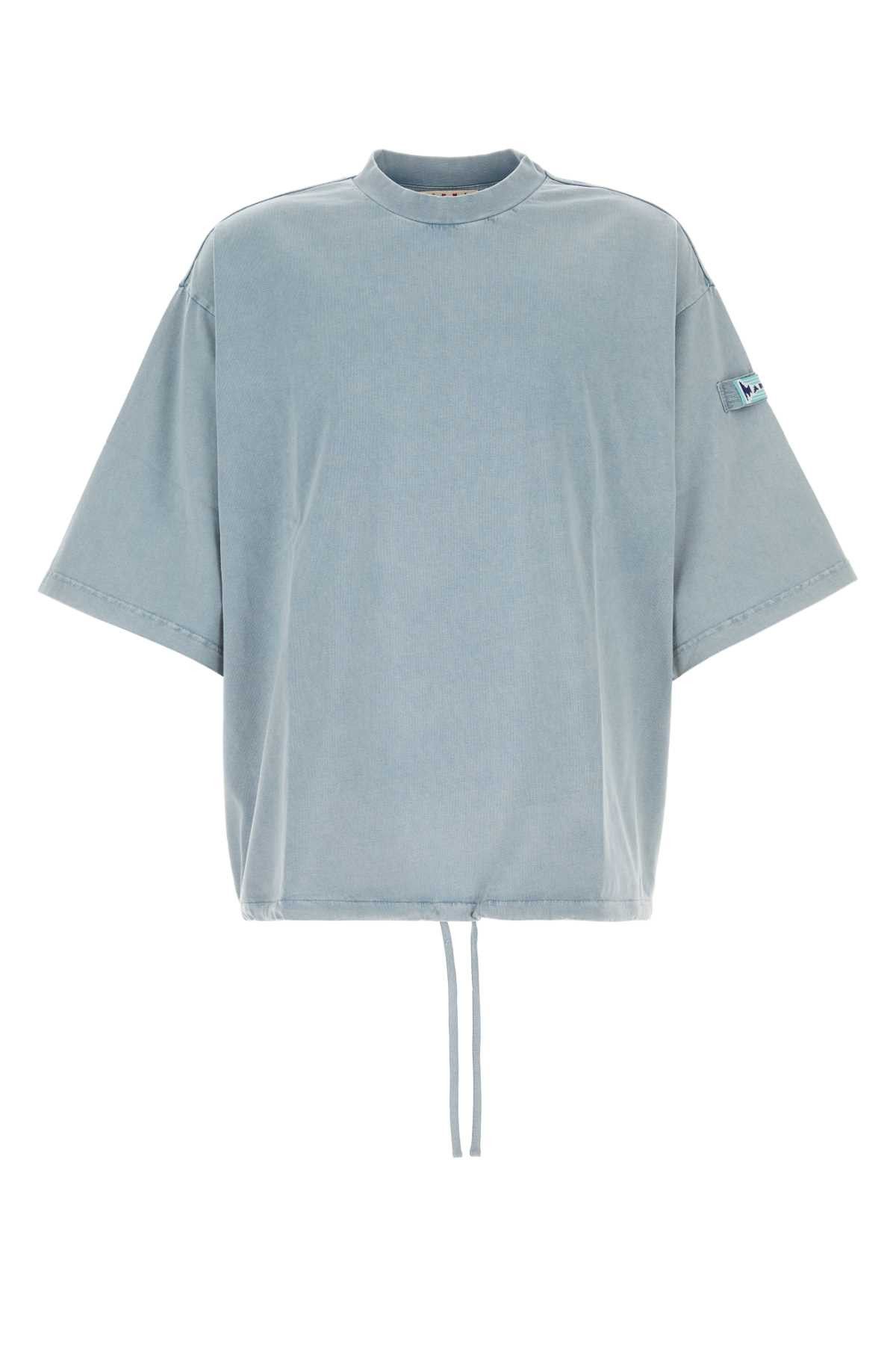 Marni Light Blue Cotton Oversize T-Shirt Size US L / EU 52-54 / 3 - 1 Thumbnail