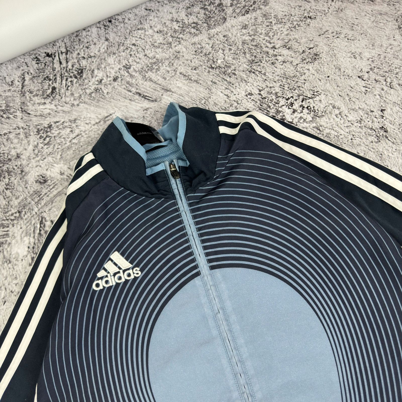 Adidas Adidas Men's navy blue Logo Full Zip Printed Track Jacket Size US L / EU 52-54 / 3 - 4 Thumbnail