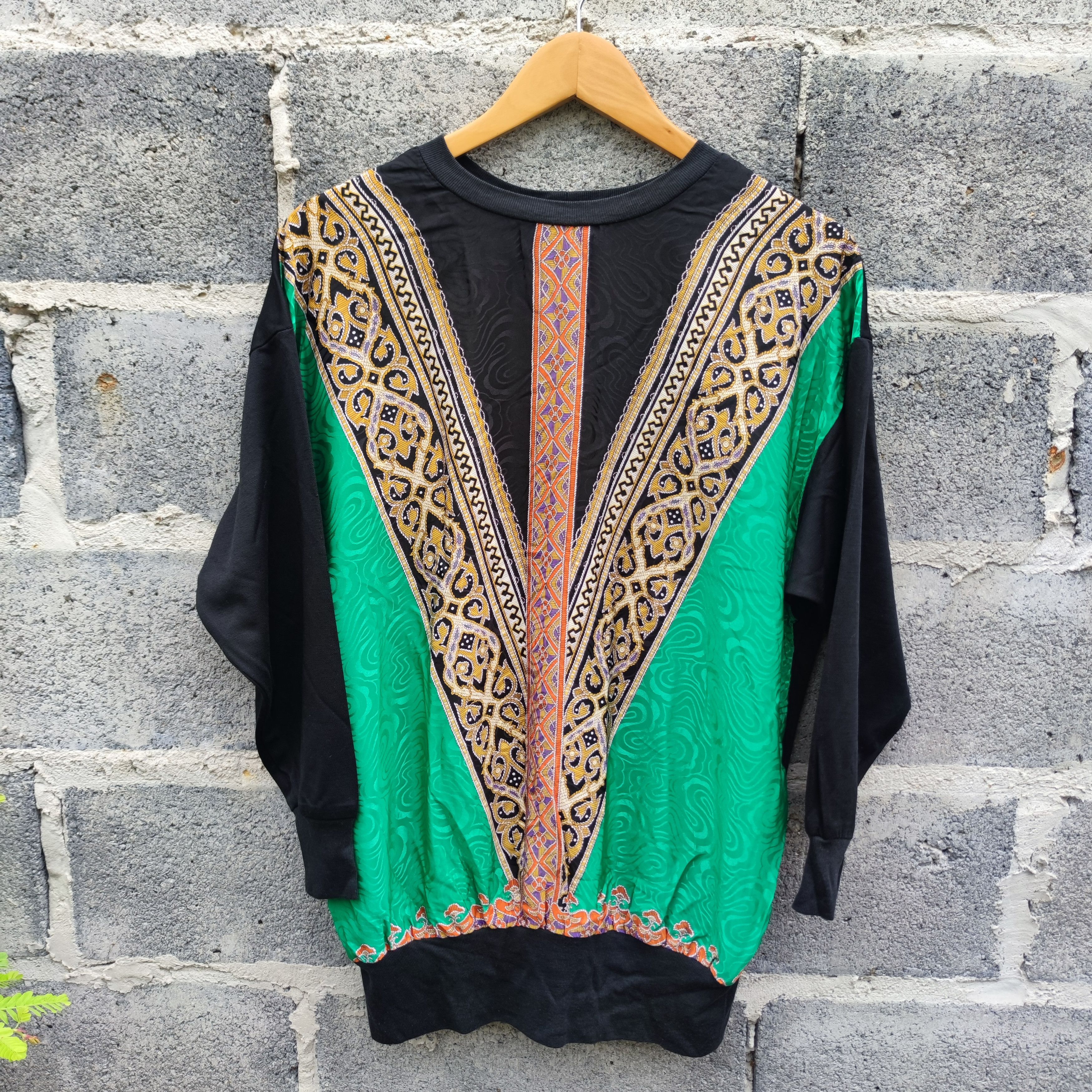 Vintage Vintage 80s Toni Todd Baroque Green Gold Sweatshirt Size US M / EU 48-50 / 2 - 7 Thumbnail