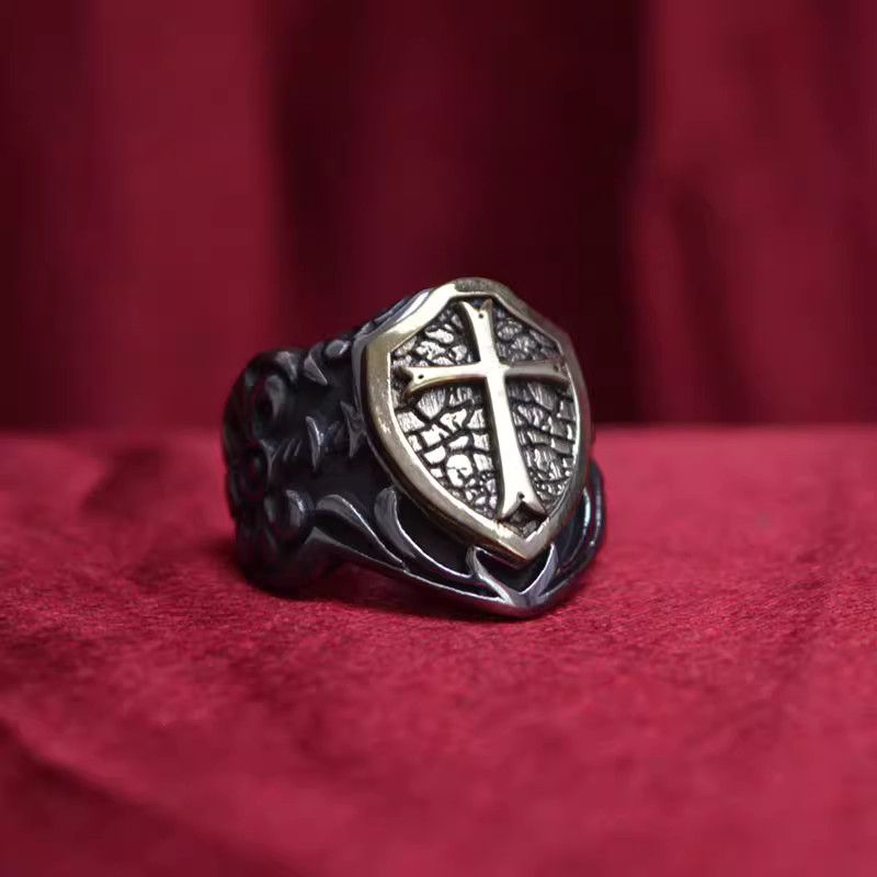 Jewelry Cross Punk Jewelry Rings Open Size Chrome Ring (Size 7-13) Size ONE SIZE - 1 Thumbnail