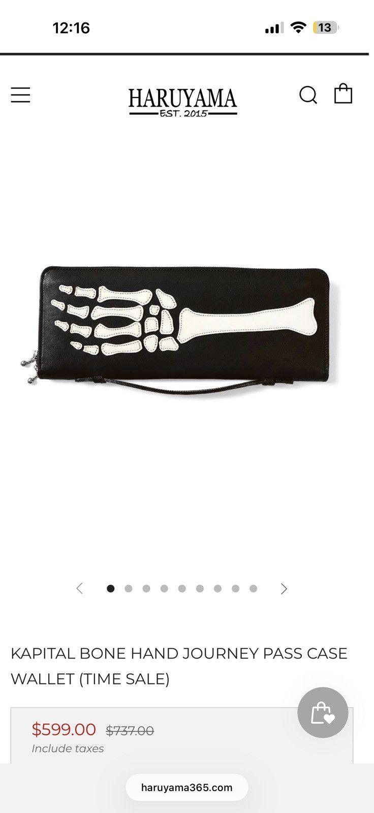 Kapital KAPITAL BONE HAND JOURNEY PASS CASE WALLET Size ONE SIZE - 2 Thumbnail