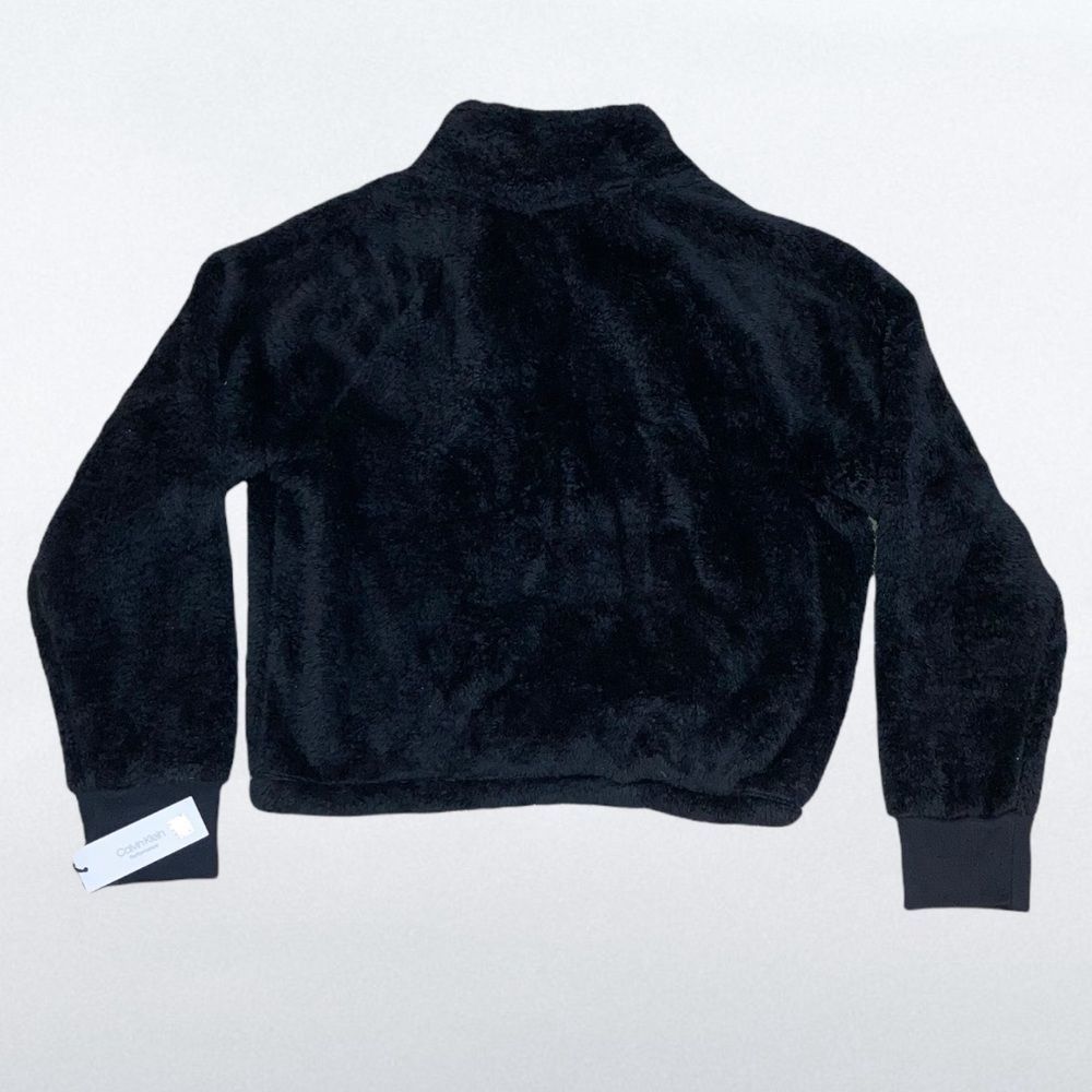 Calvin Klein Calvin Klein Performance, Black Cropped Sherpa Fleece 1/4 Zi Size XXL / US 16-18 / IT 52-54 - 4 Thumbnail