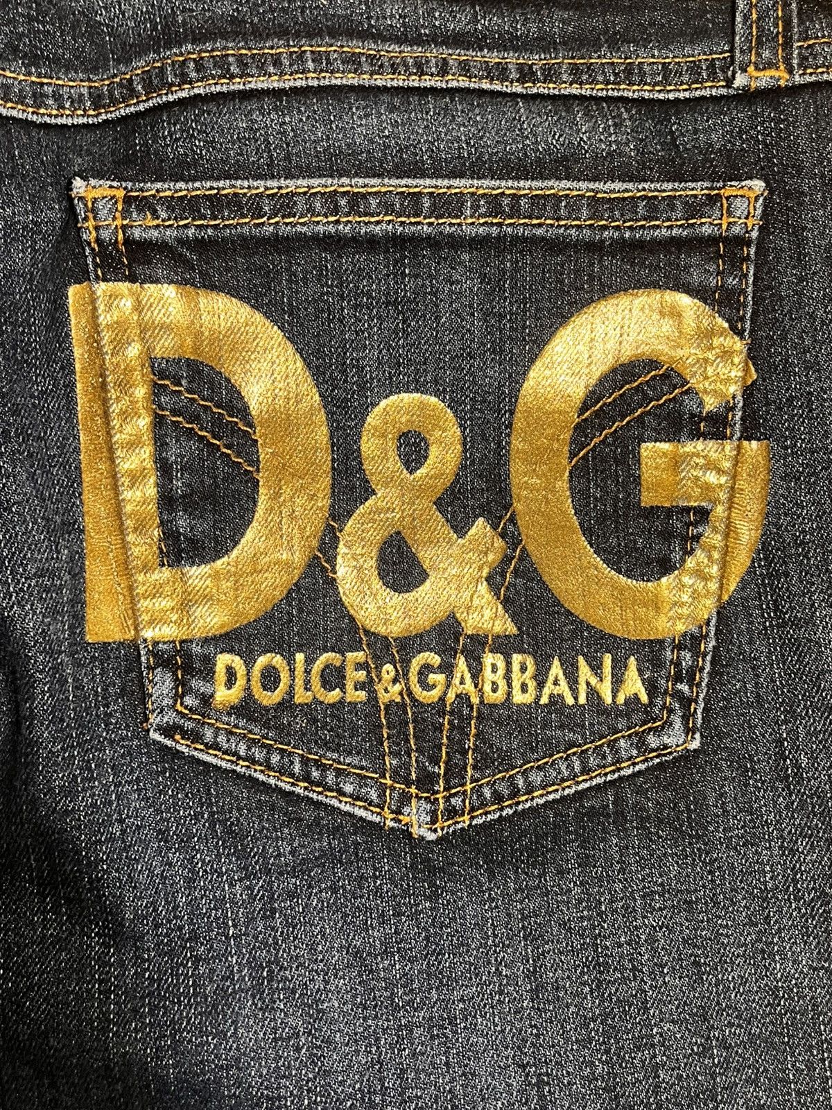 Dolce & Gabbana D&G Dolce & Gabbana Archive "Gold Logo" Jeans y2k Size 33" - 11 Thumbnail