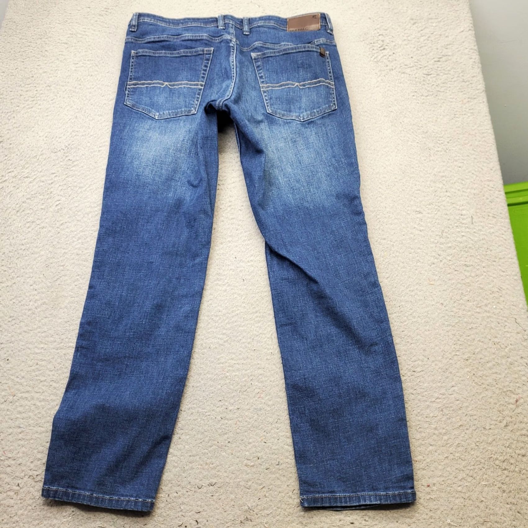 Buffalo David Bitton Buffalo by David Bitton Mens Jeans 36 Blue Denim Straight 5-Pocket Regular Inseam 32 Standard Size US 36 / EU 52 - 2 Thumbnail
