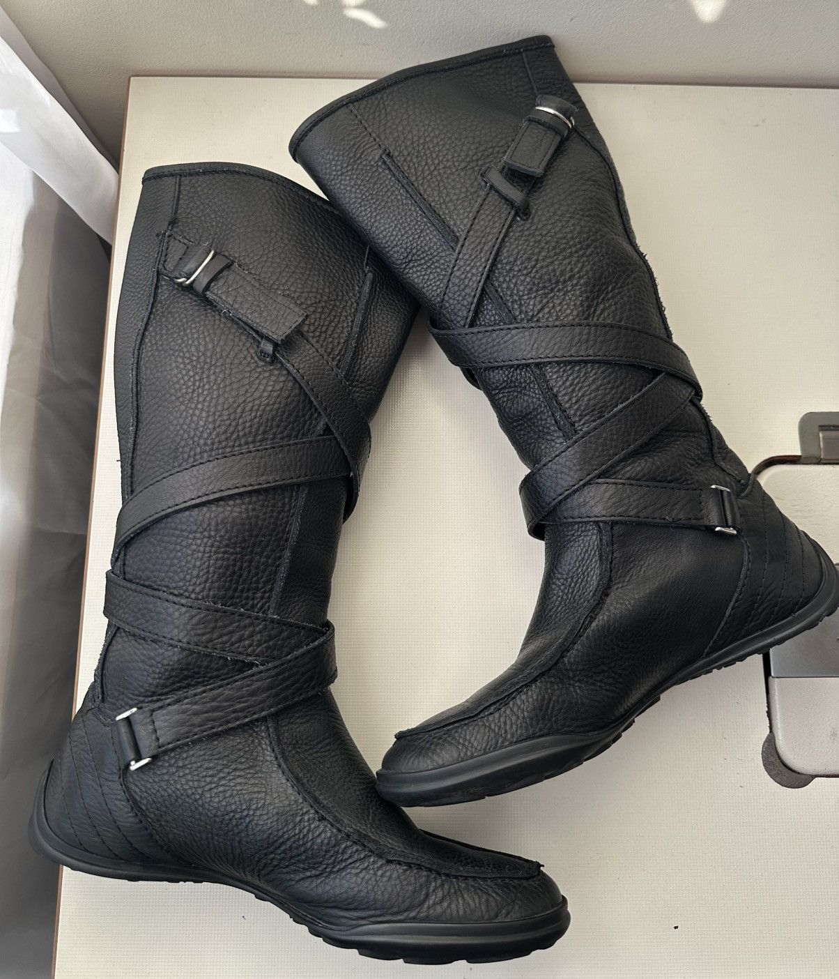 Puma Puma Nuala leather black strap boots Size US 8 / IT 38 - 4 Thumbnail