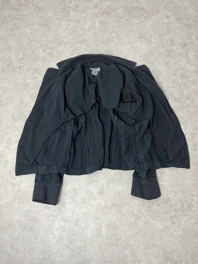 Dries Van Noten Dries Van Noten Dark Navy Hybrid Plissed Blazer Jacket Size 38R - 8 Thumbnail