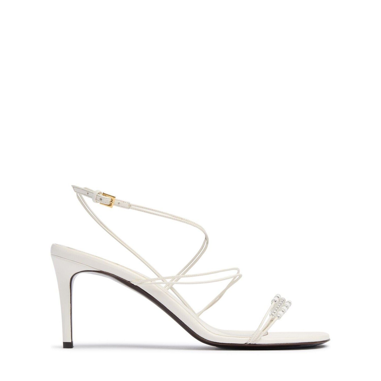 KHAITE KHAITE Loop With Beads Optic White Leather 75mm Sandals New Size US 12 / IT 42 - 1 Thumbnail