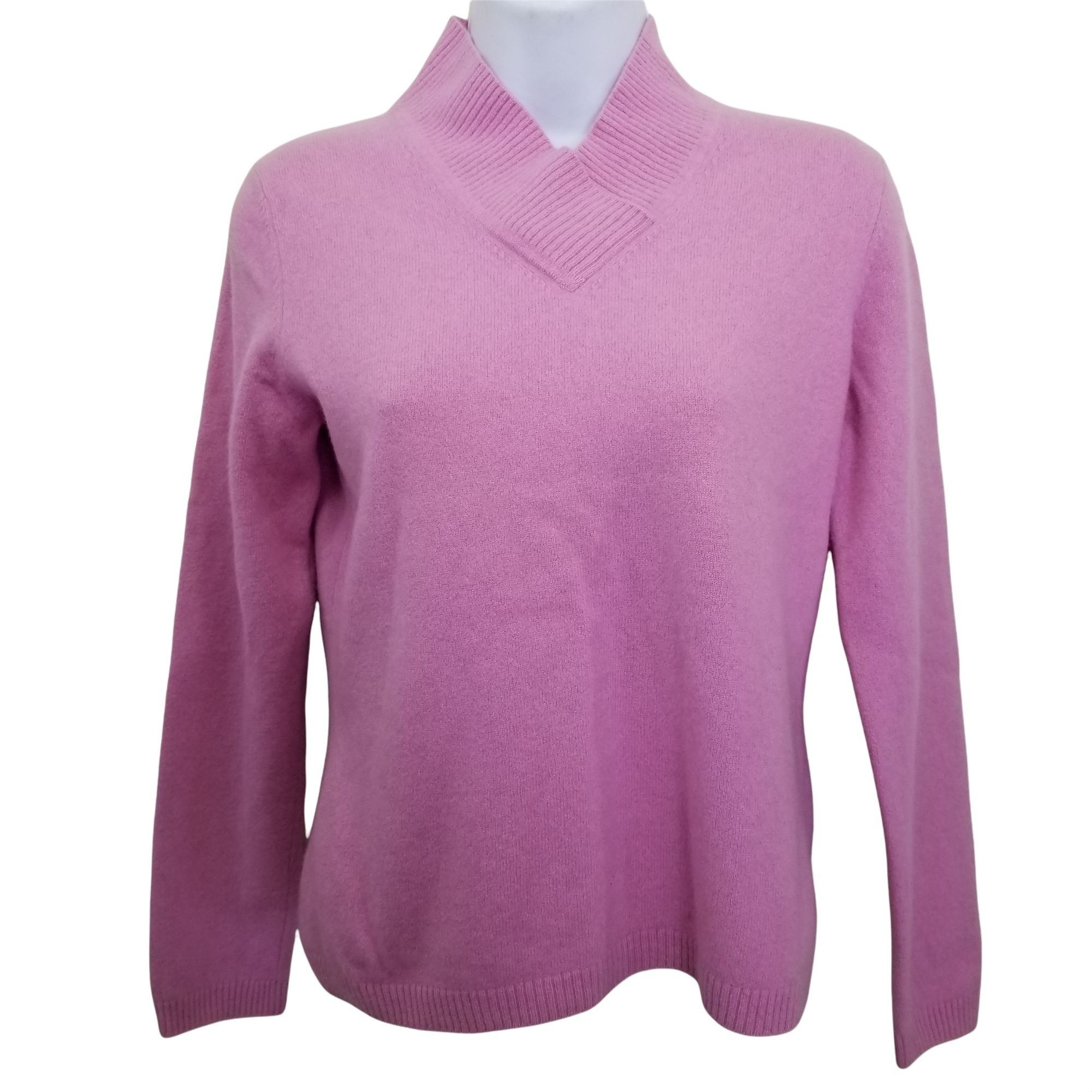 Other Investments M Pullover Pink Sweater Fine Cashmere Knit V Nec Size M / US 6-8 / IT 42-44 - 1 Thumbnail