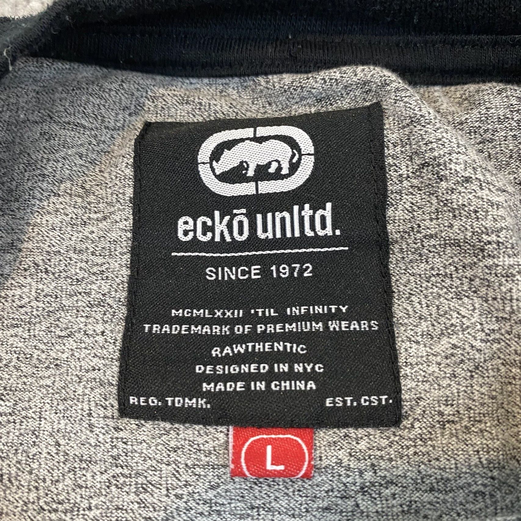 Ecko Unltd. VINTAGE ECKO UNLTD Shirt Mens L Gray Black Logo Graphic T Spellout Skater Grunge Y2K Size US L / EU 52-54 / 3 - 3 Thumbnail