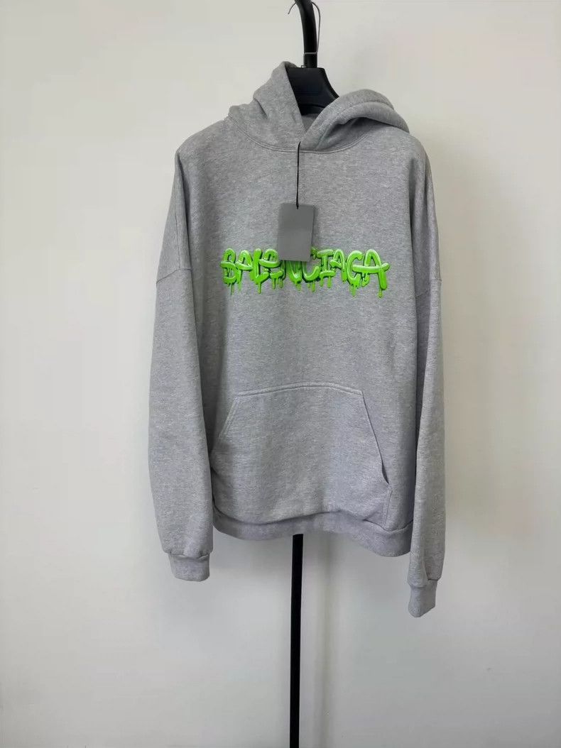 Balenciaga Balenciaga Solid Slime fleece drawstring sweatshirt Size US M / EU 48-50 / 2 - 1 Thumbnail