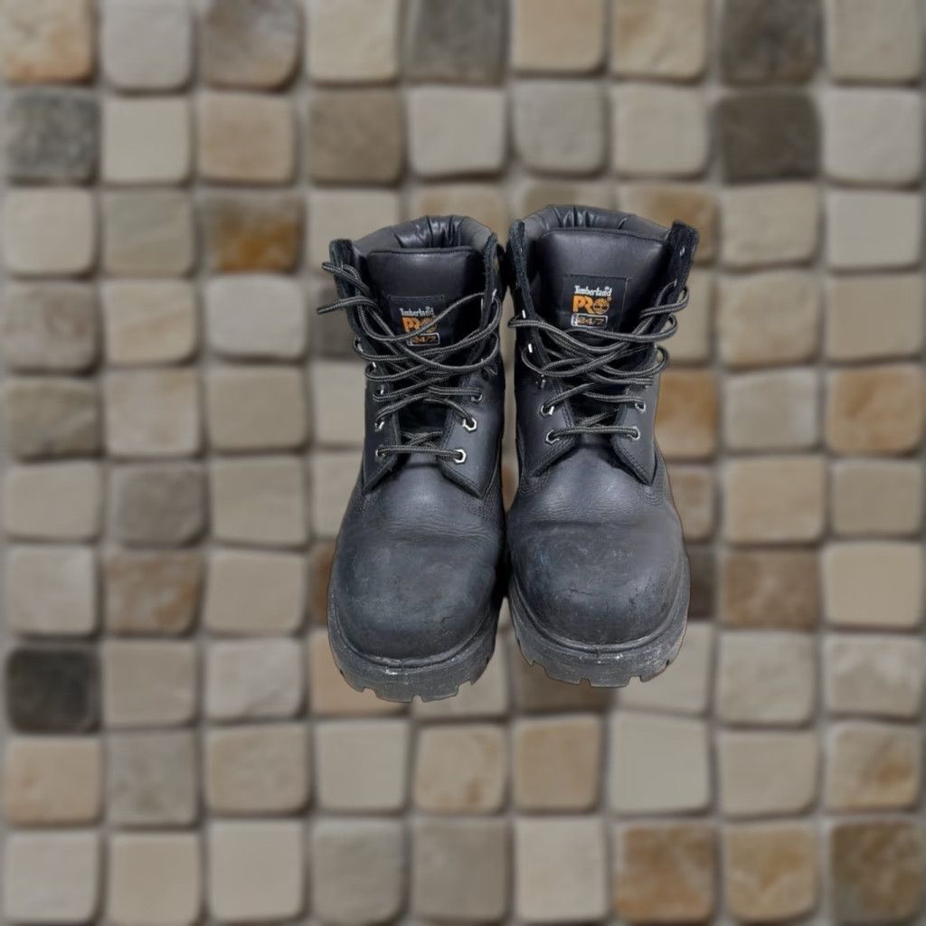 Timberland Timberland PRO Boots Mens Size 10.5 M Direct Attach Soft Toe Work Black Leather Boots Size US 11 / EU 44 - 1 Thumbnail