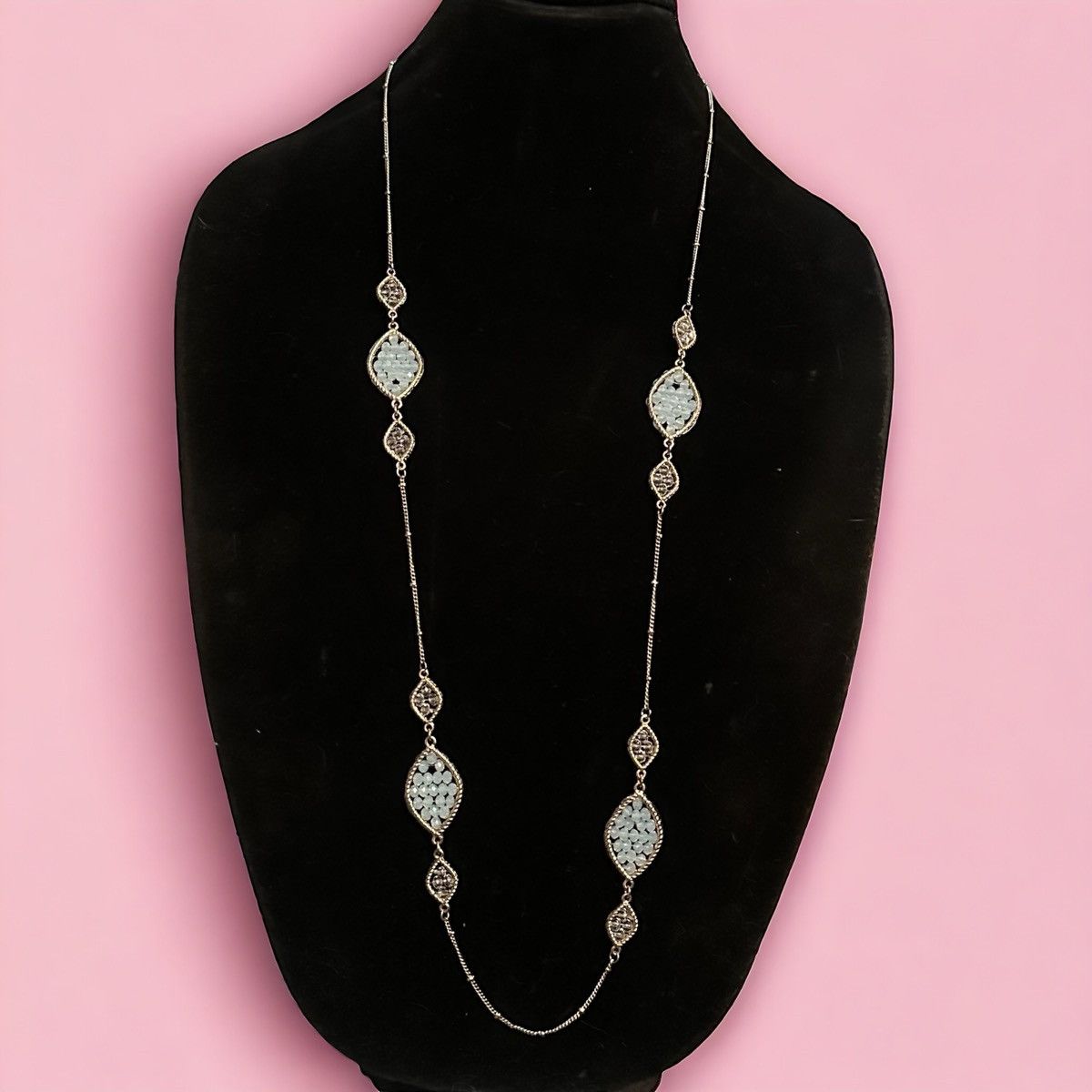 Other Gold tone stationed crystal links necklace Size ONE SIZE - 1 Thumbnail