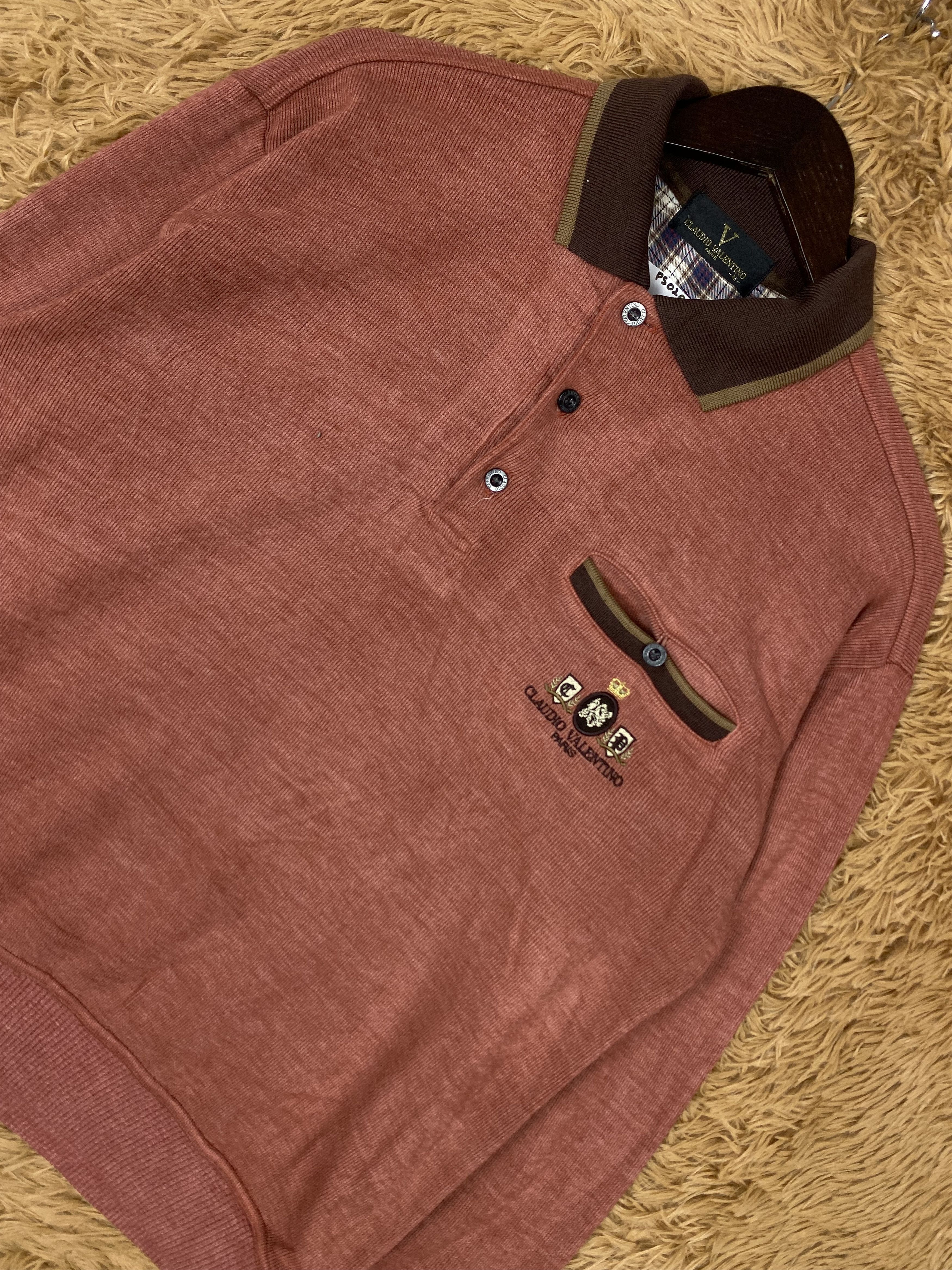 Vintage Vintage Claudio Valentino Half Button Sweatshirts PS0203 Size US M / EU 48-50 / 2 - 2 Thumbnail