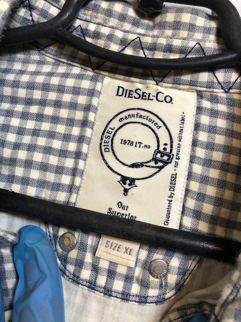 Diesel Diesel Flannel Long Sleeve Button Shirt Checked Pattern Size US XL / EU 56 / 4 - 8 Thumbnail