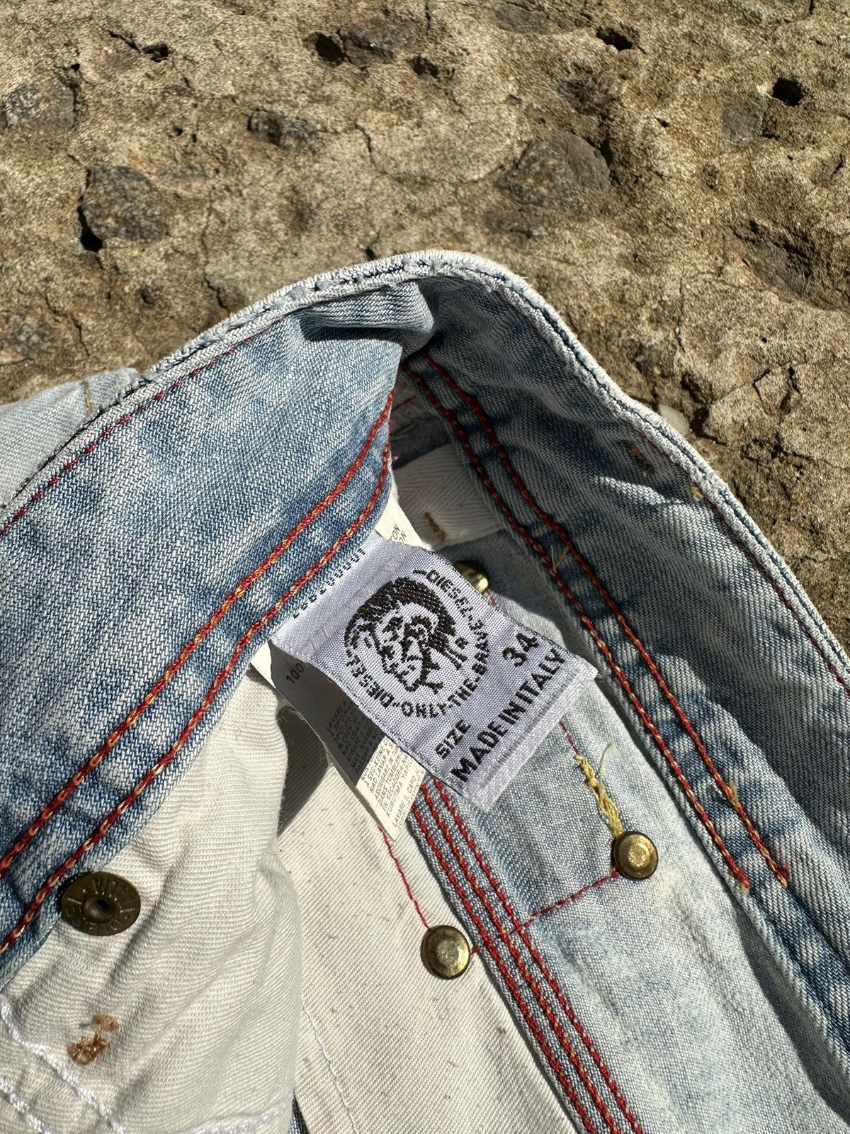 Diesel × Vintage Vintage Y2K Diesel Patched Distressed Jeans Pants Size US 34 / EU 50 - 6 Thumbnail