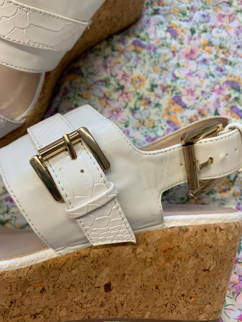 Kurt Geiger Kurt Geiger Carvela white leather women's platform sandals Size US 8.5 / IT 38.5 - 7 Thumbnail