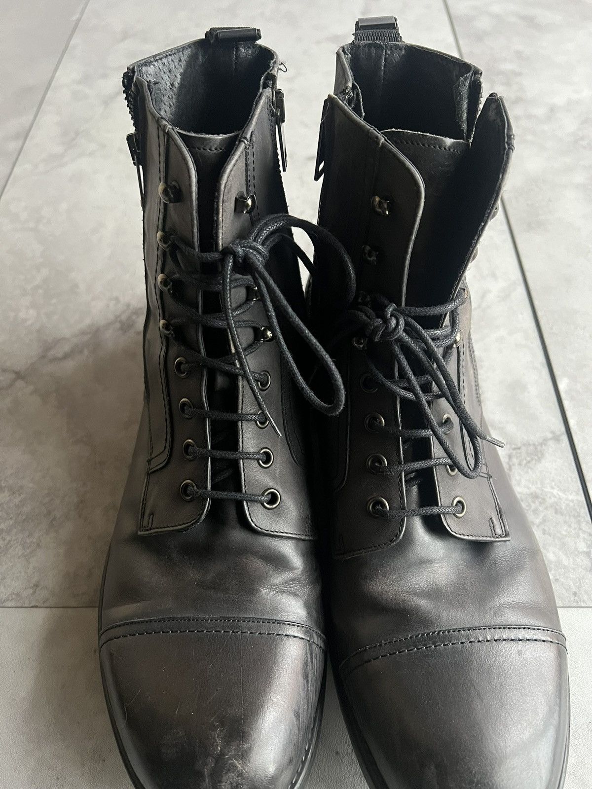 Diesel Diesel Side-Zip Leather Lace Hiking Boots Size US 10 / EU 43 - 4 Thumbnail
