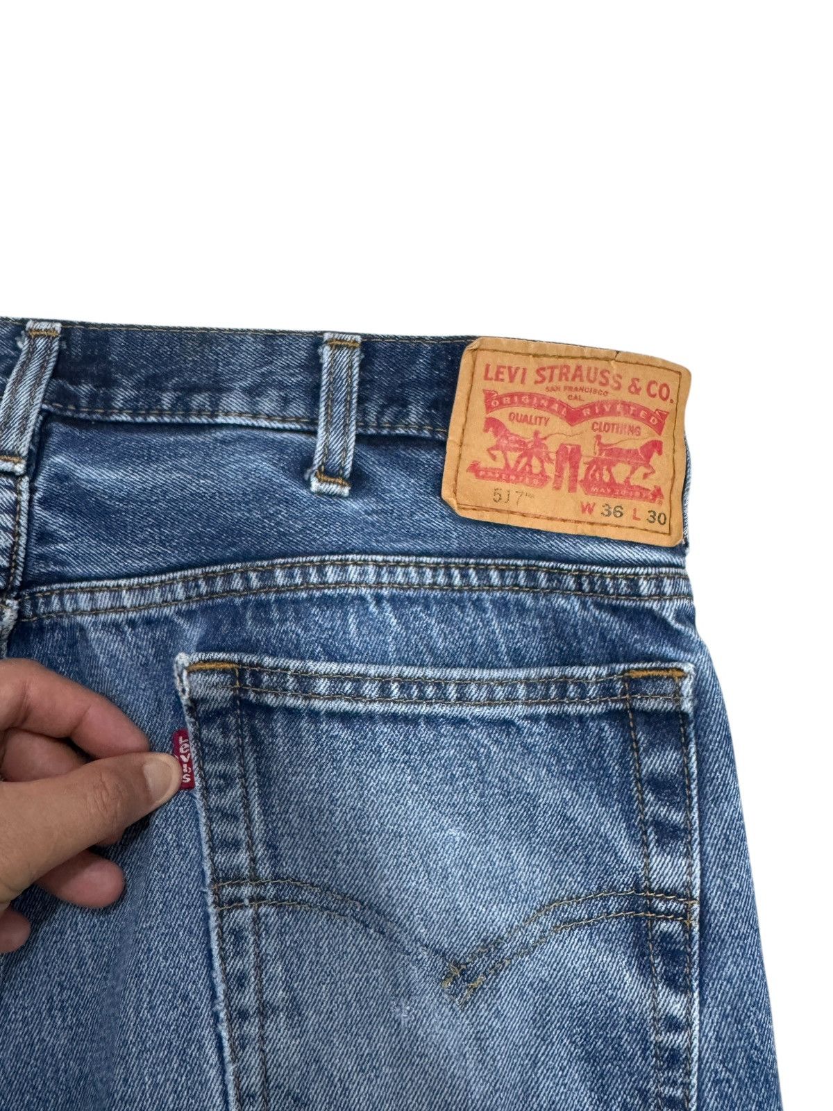 Levi's × Levi's Vintage Clothing Levi's 517 Blue Distressed Denim Jeans Size US 36 / EU 52 - 16 Thumbnail