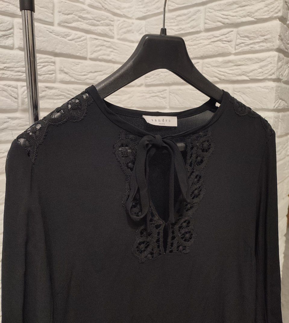 Sandro Sandro Paris Black Tunic Lace Dress Long Sleeve Size L Size L / US 10 / IT 46 - 3 Thumbnail