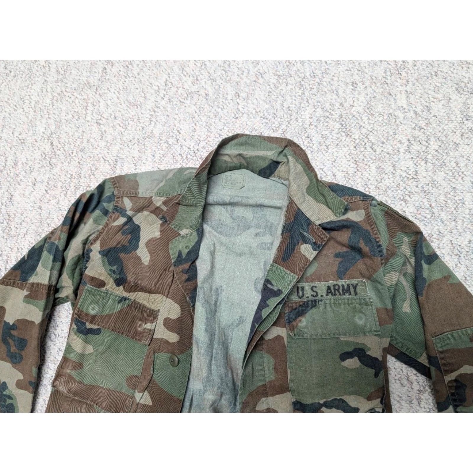 Vintage VINTAGE US ARMY Coat Mens SMALL LONG woodland camouflage patches Size US S / EU 44-46 / 1 - 4 Thumbnail