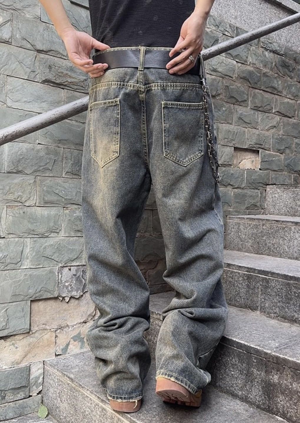 Other Mens Streetwear Hip Hop Baggy Jeans Wide Leg Size US 32 / EU 48 - 4 Thumbnail