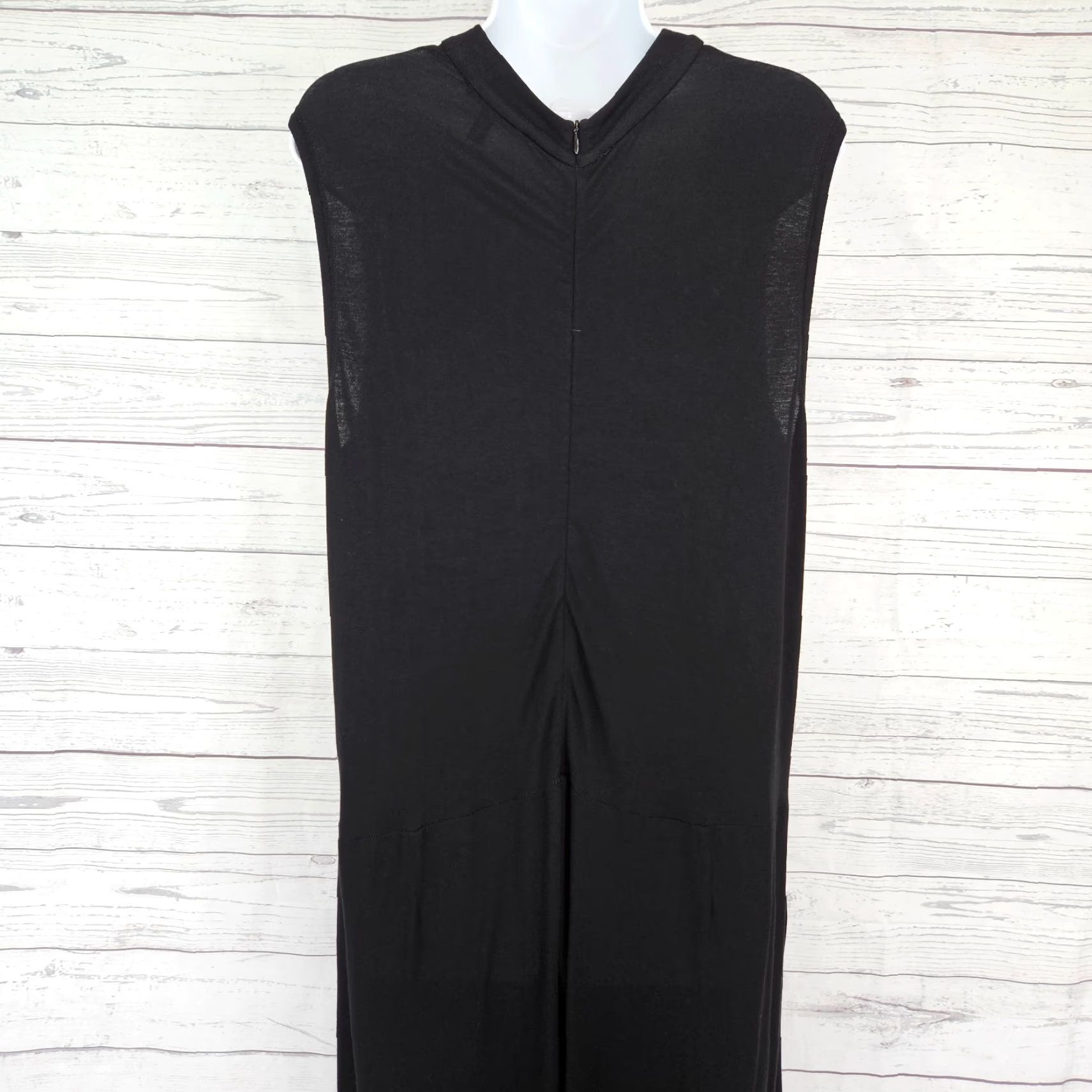 Eileen Fisher Eileen Fisher Jumpsuit Womens Solid Black Sleeveless Pockets Sz M Medium Warm-Weather Wide-Leg Adult Womens Size 32" / US 10 / IT 46 - 4 Thumbnail