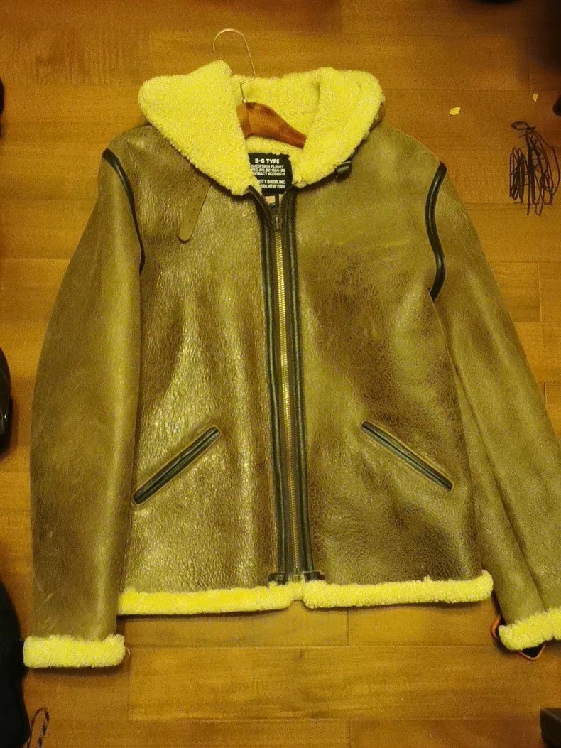 Schott Schott B-6 Sheepskin and Wool Integrated Flight Jacket Size US M / EU 48-50 / 2 - 2 Thumbnail