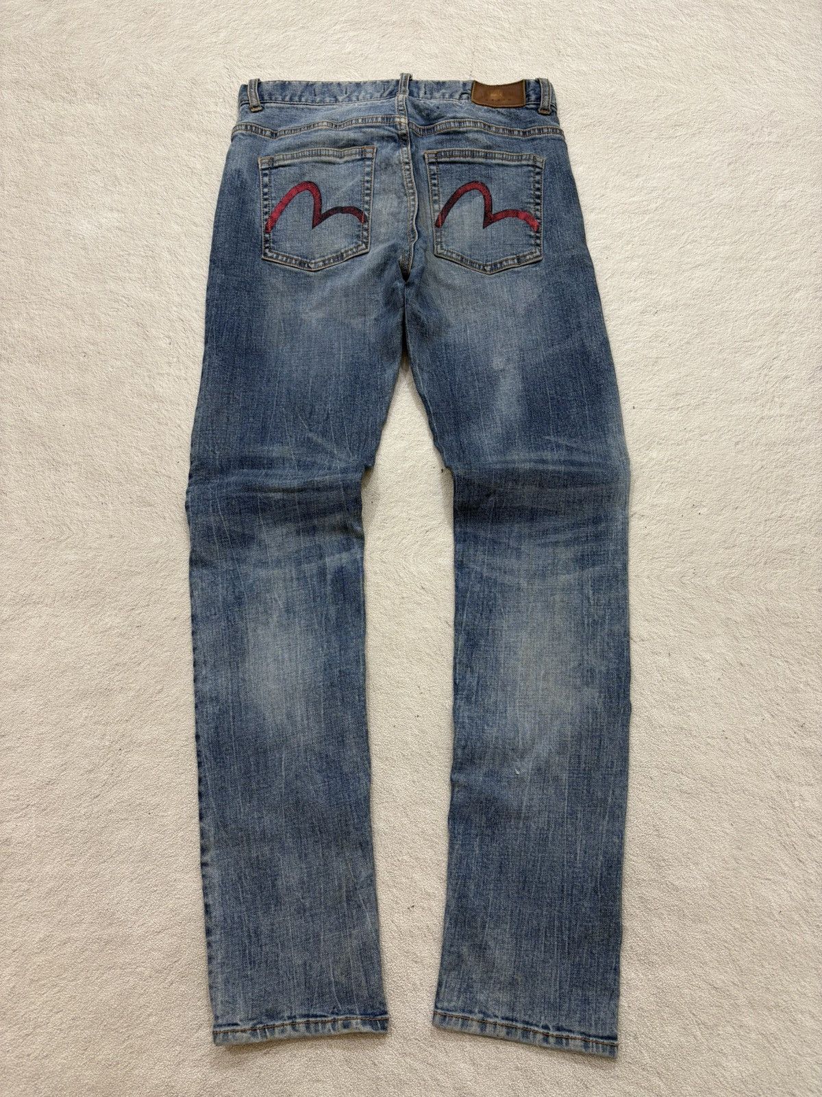 Japanese Brand 00s Evisu Archival Mudwash Denim Distressed Y2K slim fit Size US 29 - 6 Thumbnail