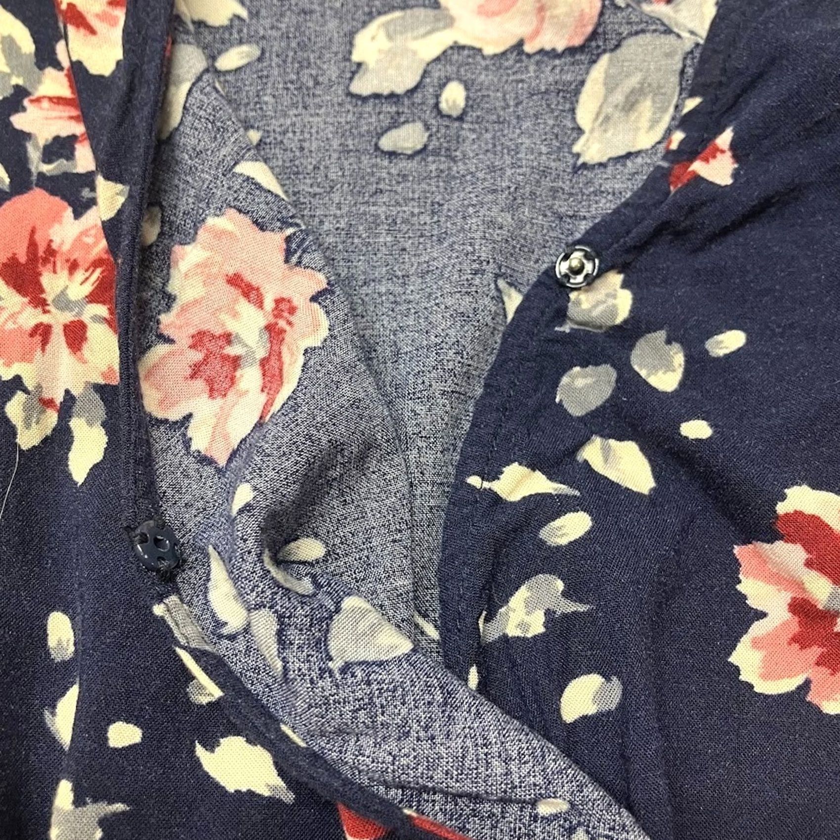 Vintage Cape Juby Floral Romper 3/4 Sleeve Navy Blue Pink Short Jumper Size M Size M / US 6-8 / IT 42-44 - 4 Thumbnail