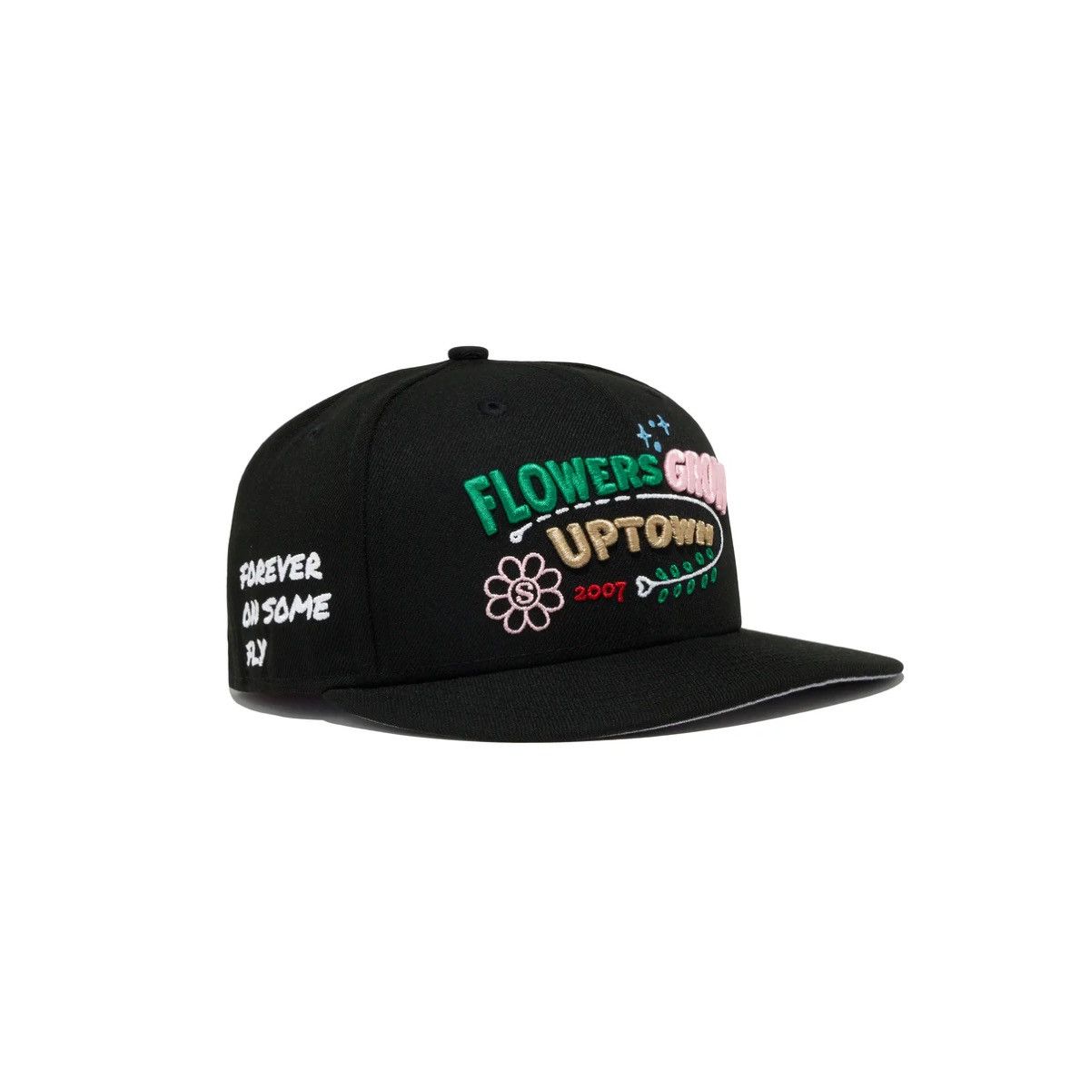 New Era Jae Tip Black New Era Fitted Hat Uptown Grows Flowers Size ONE SIZE - 2 Thumbnail