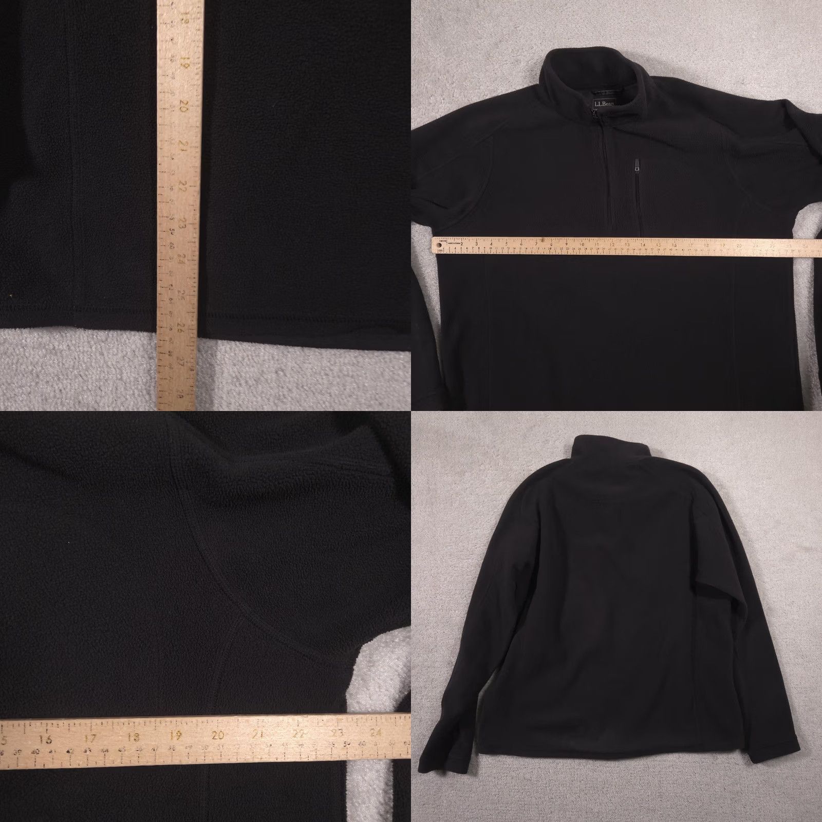 Vintage L.L.Bean Pullover Mens Large Black Fleece 1/4 Zip Mock Neck Chest Pocket Winter Size US L / EU 52-54 / 3 - 8 Thumbnail