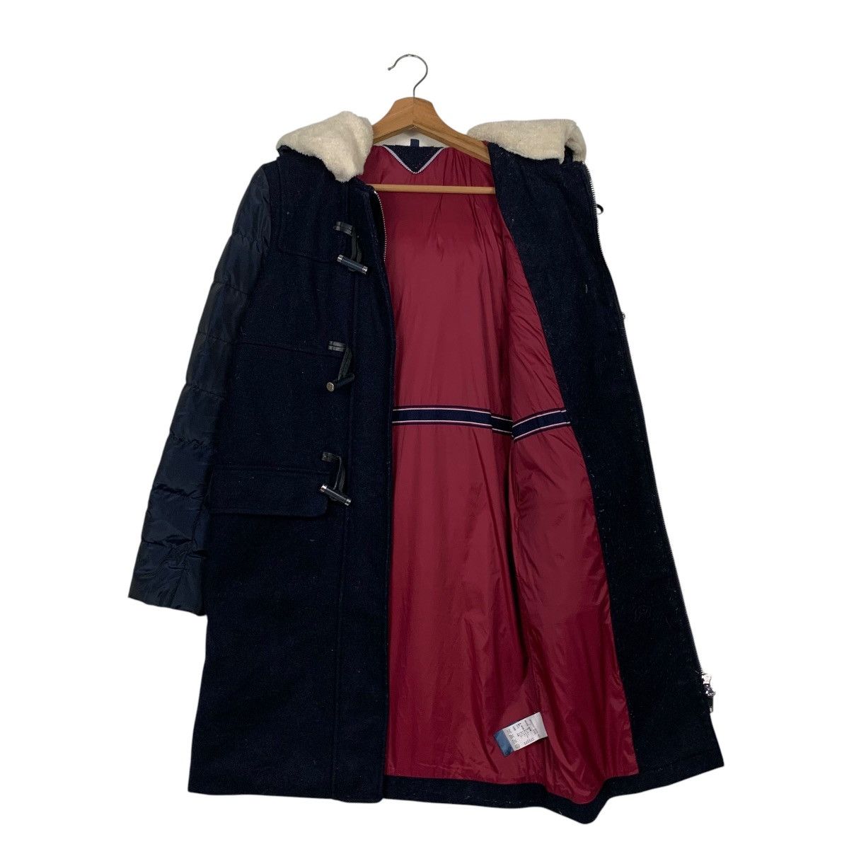 Tommy Hilfiger TOMMY HILFIGER Puffer Wool Hooded Hybrid Long Coat 2456-C110 Size US XS / EU 42 / 0 - 10 Thumbnail
