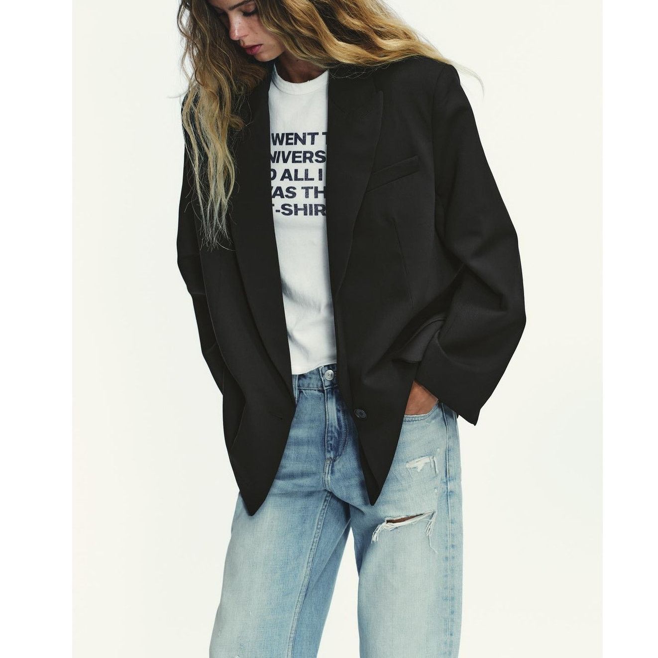 Zara Zara Oversized Blazer Jacket XS/S/M Hidden Button Pocket Size XS / US 0-2 / IT 36-38 - 2 Thumbnail