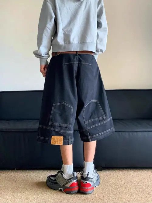 VIBE Inverted Denim Jorts Vintage Style Baggy Hip Hop Party Size US 34 / EU 50 - 5 Thumbnail