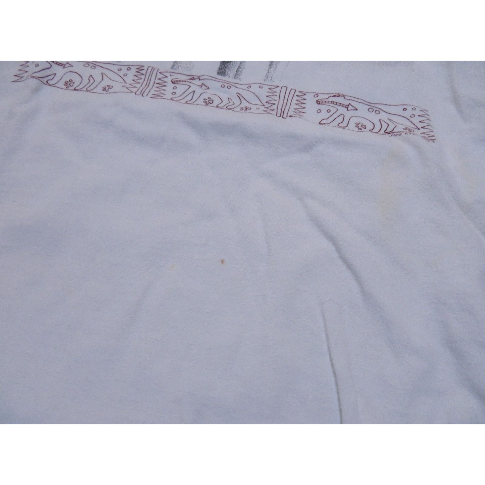 Hanes 90s Wolves With Native Fetish Print White T-shirt Sz L Size US XL / EU 56 / 4 - 5 Thumbnail