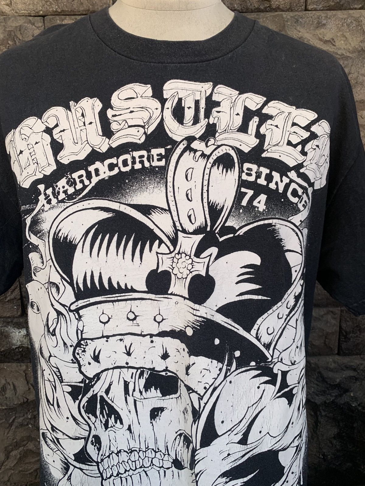 Vintage Vintage Hustler Hardcore Since 74 T shirt Size US L / EU 52-54 / 3 - 2 Thumbnail