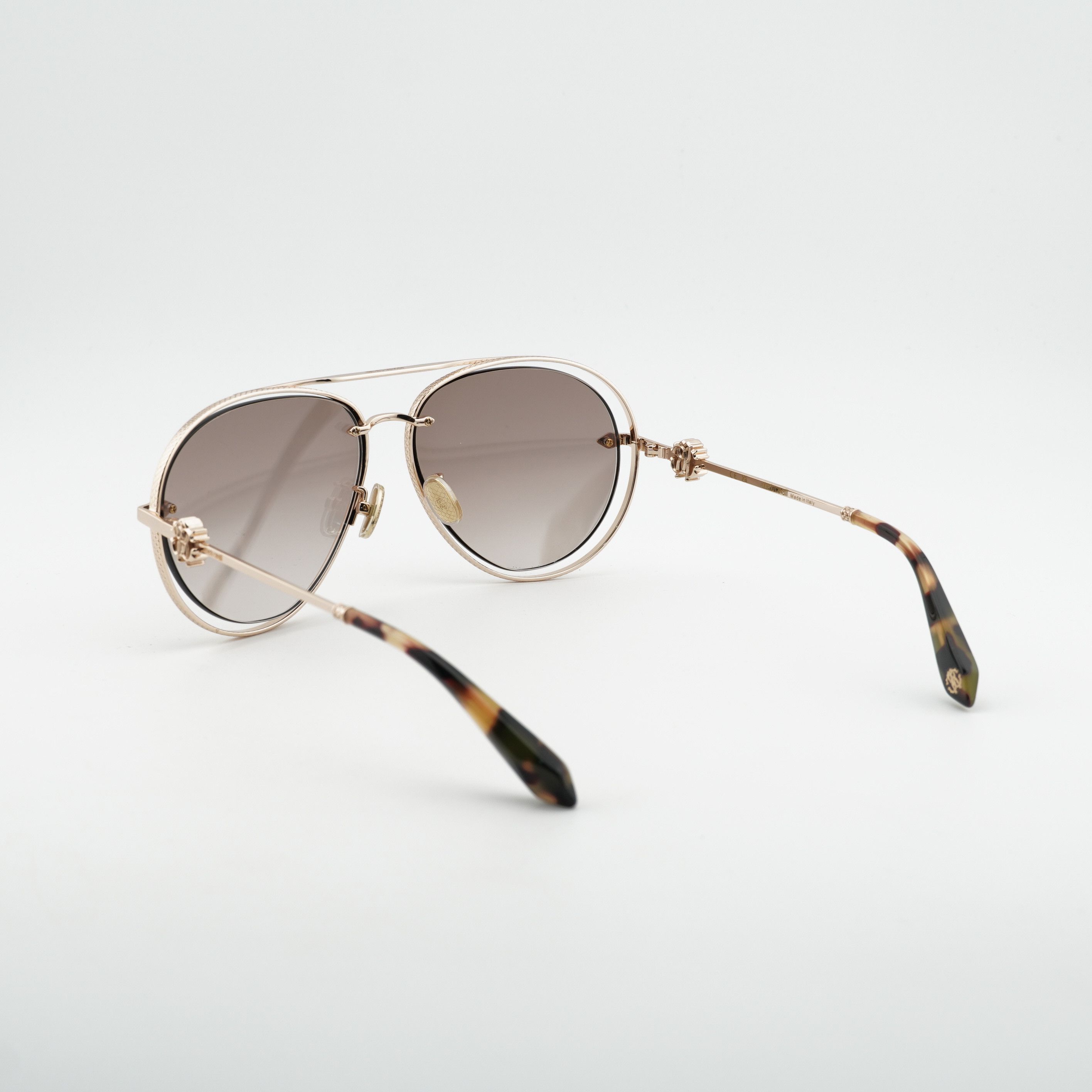 Roberto Cavalli Roberto Cavalli SRC032M 300G Sunglasses Gold Aviator Frame Size ONE SIZE - 3 Thumbnail