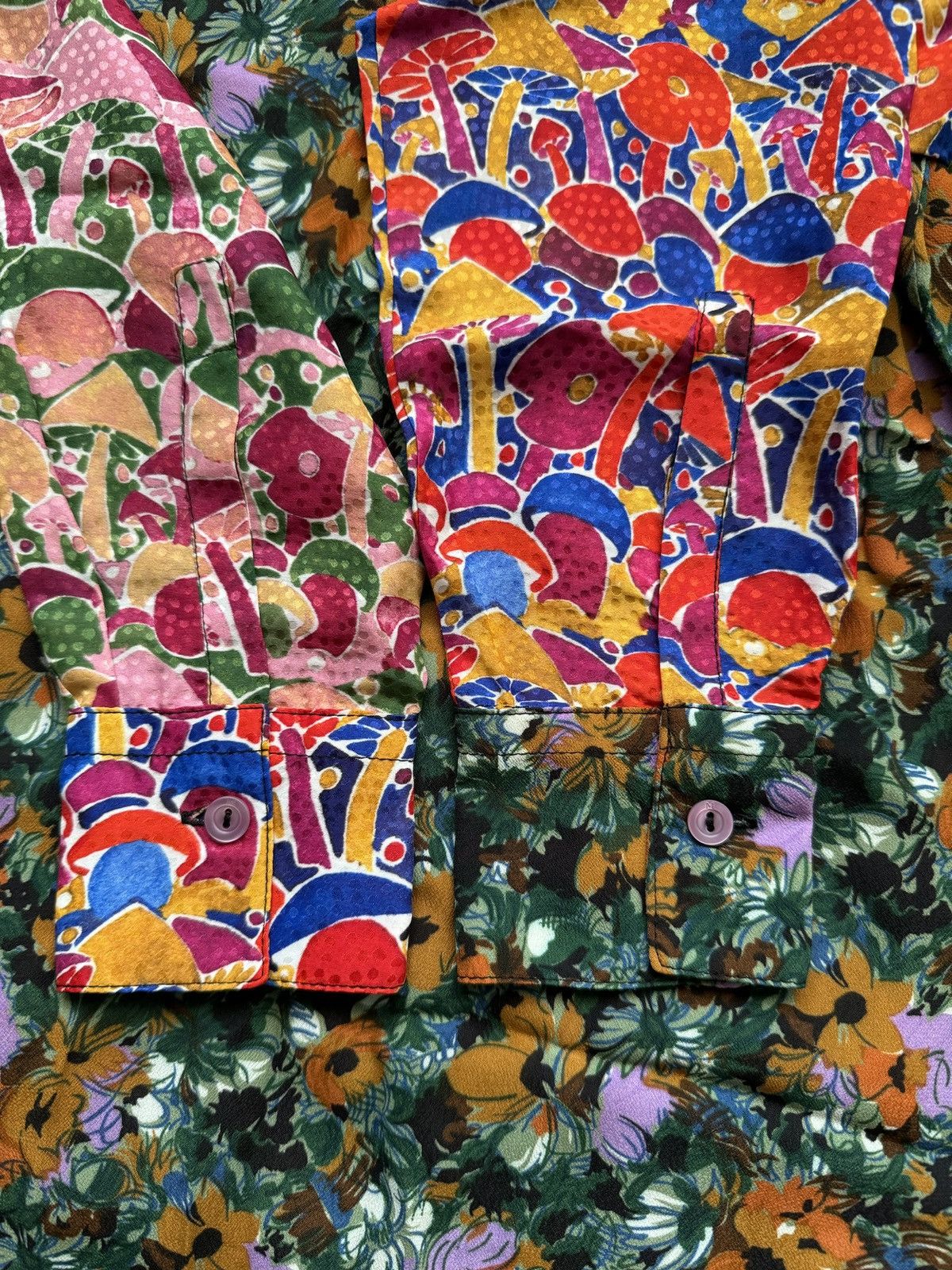 Designer × Missoni 🍄 Missoni silk blend floral patchwork mushrooms shirt blouse Size M / US 6-8 / IT 42-44 - 12 Thumbnail
