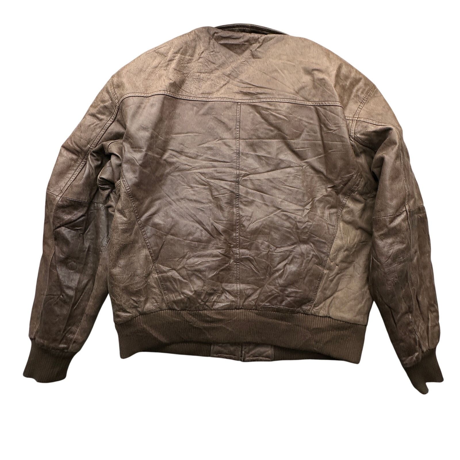 Vintage VTG Aberdeen Map Lined Bomber Leather Jacket Mens 42 Large Size US L / EU 52-54 / 3 - 2 Thumbnail