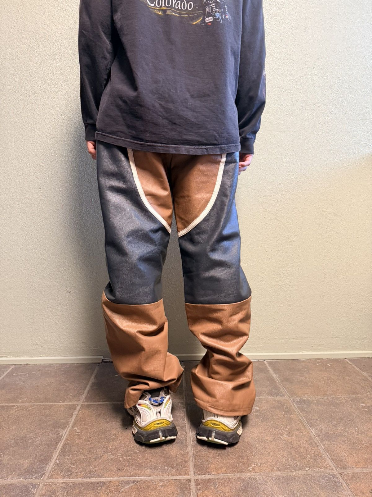 Jordan Brand Jordan x Travis Scott leather flared pants Size US 32 / EU 48 - 3 Thumbnail