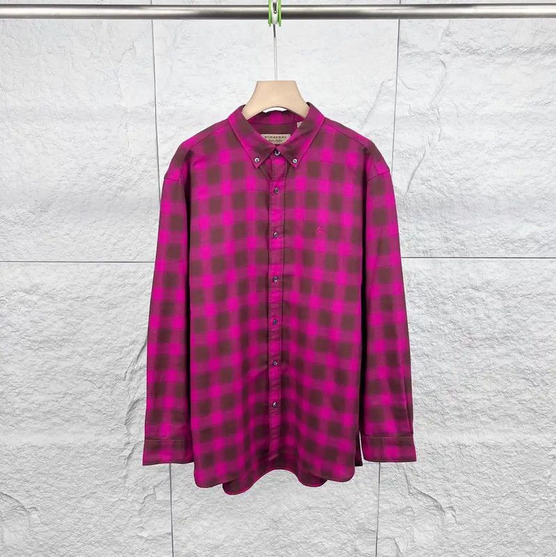 Burberry Burberry Pink Checkered Cotton Shirt Size XL / US 12-14 / IT 48-50 - 1 Thumbnail