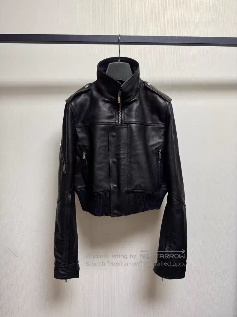 Rick Owens Rick Owens Cropped Leather Biker Jacket 26SS| Size XL / US 12-14 / IT 48-50 - 1 Thumbnail