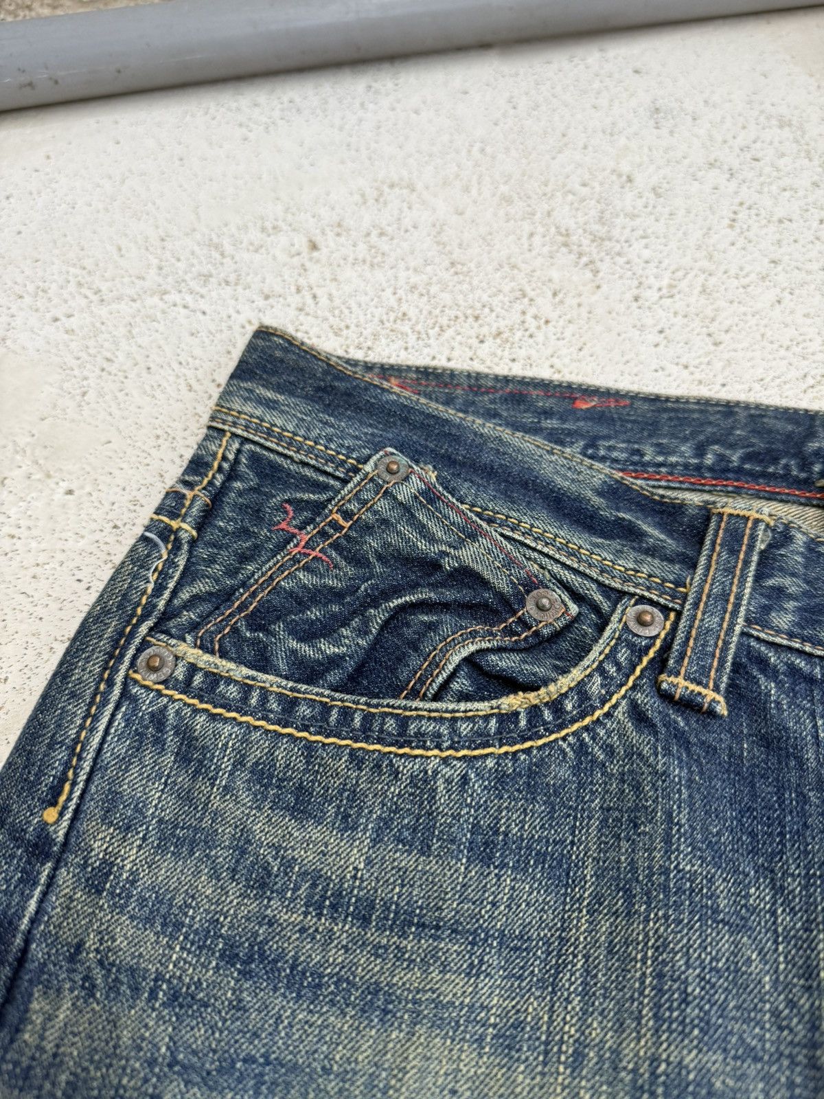 Edwin Vintage Miss 503 Rude Flare Mudwash Unisex Denim Japan Size 29" - 8 Thumbnail
