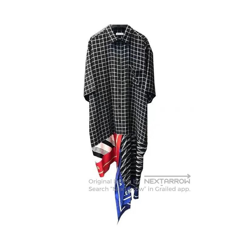 Balenciaga Balenciaga Asymmetric Plaid Shirt Dress. | Grailed