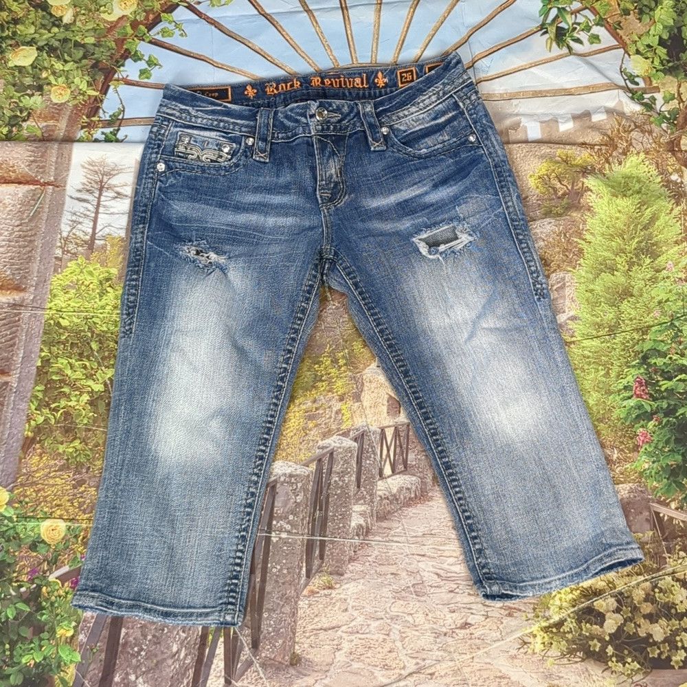 Rock Revival Rock revival easy crop sherry distressed jeans size 26 Size 26" / US 2 / IT 38 - 1 Thumbnail