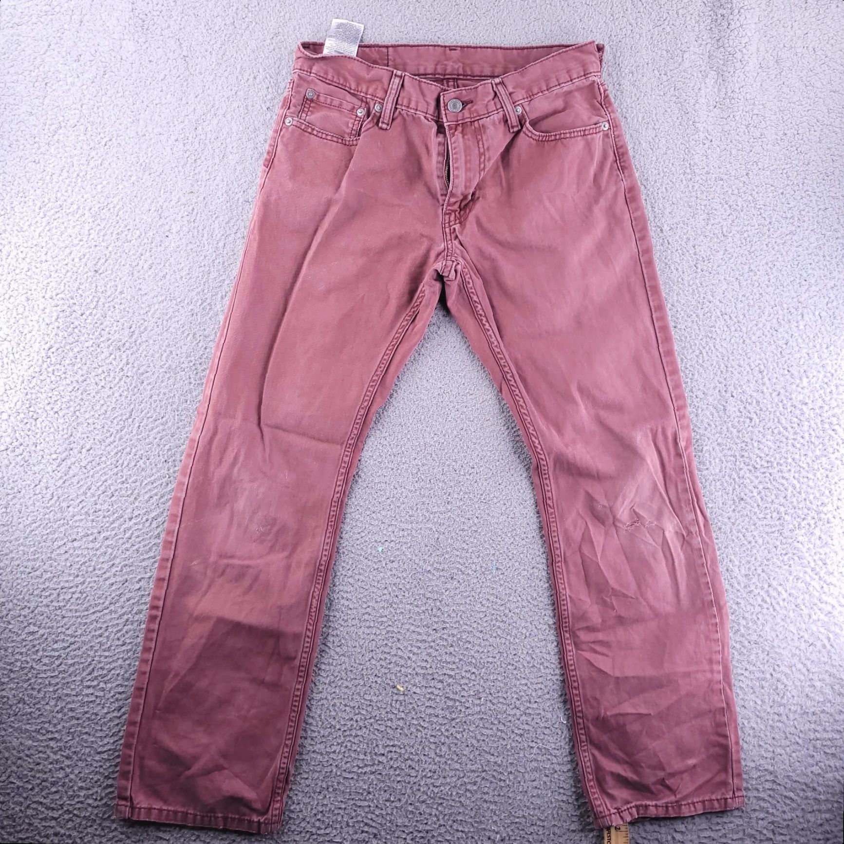 Levi's Levis Jeans Mens 514 29x29 Straight Distressed Red Casual Size US 29 - 5 Thumbnail