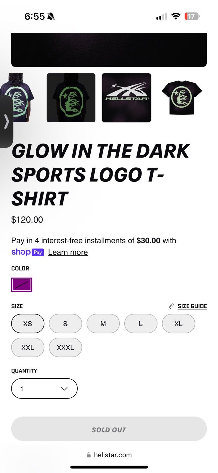 HELLSTAR Hellstar Logo Tee Glow in the Dark Size US L / EU 52-54 / 3 - 2 Thumbnail
