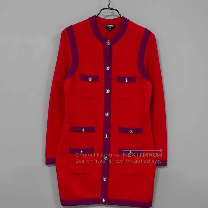Chanel Chanel 24B diamond buckle medium and long cashmere jacket Size XS / US 0-2 / IT 36-38 - 1 Thumbnail